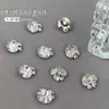 Decoraciones de Diamantes de Zirconia de Alta Calidad para Uñas con Forma de Bola, Diamantes Cuadrados de Azúcar Helado Blanco Huevo de Paloma, Diamantes Apilados Terminados para Uñas