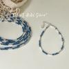 Pulsera Onihan de plata de ley S925 con cuentas de agua azul de nicho de alta gama, moda femenina, joyería de cuentas fresca hecha a mano