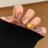 Las uñas cortas y portátiles más vendidas de Xiaohongshu: Puntas de Uñas Ojo de Gato con Lunares, Uñas Postizas Frescas y Lindas