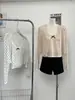Vestido de Baile com Bolinhas Ruoxin, Camisola com Laço para Mulheres, Emagrecedor e Versátil, Conjunto de Duas Peças Cardigã com Bolinhas para Outono