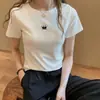 Novedad Verano 2026 Color Sólido Ajuste Delgado Tops para Estudiantes Moda Básica Manga Corta Estilo Coreano Camiseta Holgada Streetwear Ropa para Mujer