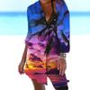 3D Mujer Fábrica de Origen Bikini Abrigo Camisa Traje de Baño Cárdigan Playa Estampado de Palmera Blusa de Playa Vacaciones
