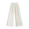Ropa de Mujer al por Mayor Transfronteriza Estilo Europeo y Americano Verano Nuevo Color Sólido Seda de Hielo Delgado Pierna Ancha Acampanado Recto Pantalones Casuales