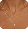 Collar de Círculos Irregulares Multicapa Transfronterizo Cobre Electrochapado Oro Real de 14K Gargantilla Apilada Joyería para Mujer