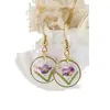 Aretes exquisitos de flor real de venta caliente transfronteriza resina gota pegamento joyería de flor seca aretes nomeolvides joyería artesanal al por mayor