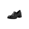 Mocasines JK de cuero de alta calidad, colección otoño 2026, con tacón grueso, diseño de tacón medio, punta redonda y estilo de corte profundo, hechos de cuero genuino