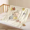 Manta infantil de flanela de coral, desenho animado, toalha de banho para bebês, manta para creche, manta para ar condicionado de bebê
