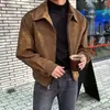 Chaqueta corta de solapa versátil de estilo retro moderno, estilo primavera y otoño, con cremallera, abrigo de moda de nicho estilo americano, moda masculina versátil