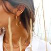 Novo Europeu e Americano Ouro Camada Dupla Cabeça de Cobra com Clipe de Orelha de Diamante Clipe de Orelha Feminino Estilo Brincos de Moda Distintivos