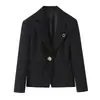 Blazer moderno abotonado de diseño transfronterizo europeo y americano, blazer de moda transfronteriza de manga larga para otoño e invierno con cuello de blazer
