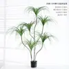 Planta Verde Artificial de Lujo Ligero Flor Artificial Madera Milenaria Maceta de Interior Árbol de Sangre de Dragón Adornos Decorativos para Sala de Estar Suelo