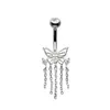 Clavo de Ombligo con Hebilla de Mariposa Incrustada de Zircón Venta Directa del Fabricante Joyería para Piercings Más Vendida en E-commerce Transfronterizo de Amazon