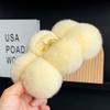Pinza Grande de Garra de Piel para Otoño e Invierno, Pinza para el Cabello de Piel de Conejo Rex, Pompón de Peluche, Elegante Pinza de Tiburón para la Parte Posterior de la Cabeza, Accesorio para el Cabello para Mujer