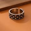 Anillo Abierto de Estrella Pentagrama Vintage con Personalidad Hip-Hop Distressed para Mujer al Mayoreo