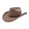 Aliexpress Amazon Chapéu de Aba Larga Masculino e Feminino Chapéu de Cowboy Camurça Macia Chapéu de Cavaleiro Chapéu de Jazz Aba de 9cm