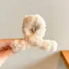 Pinza Grande de Felpa para Cabello Otoño e Invierno para Mujer 2025 Nueva Horquilla Pinza para la Parte Posterior de la Cabeza Adorno para el Cabello Pinza de Tiburón de Gama Alta