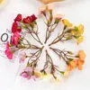 Flor de simulação 3 galhos rosa pequena flor de seda diy grinalda feita à mão broche flor de cabeça material flor de casamento decoração de parede de flores atacado