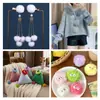 Venta Directa de Fábrica Colgante de Bola de Pelo de Conejo Sintético Accesorios para Mascotas Materiales para Juguetes Colgante para Bolso Llavero Bola Redonda