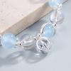Verano Fresco Blanco Cristal Azul Cristal Pulsera Pequeña Fresca y Exquisita de Bola Exquisita de Lujo Ligero Pulsera para Regalo de Novias