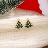 Pendientes de árbol de Navidad con estrellas de diamantes navideños de Europa y Estados Unidos, pequeños y exquisitos pendientes de temperamento de diseño fresco transfronterizo