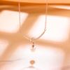 Collar con nudo de perla sonriente de plata esterlina S925 para mujer, moderno, sencillo, con personalidad, diseño francés de nicho de alta gama, cadena de clavícula