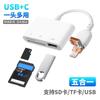 Lector de Tarjetas para Teléfono Móvil Tipo C al por Mayor del Fabricante Adecuado para Teléfono Móvil Apple Convertidor para Computadora Adaptador de Tarjeta de Memoria Sd/Tf