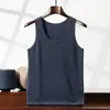 Chal de Hombre 2025 Color Sólido Cachemira Cuello Redondo Ropa Interior Cuadros Cálido Casual Ceñido Tejido Interior Camisa Casual