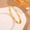 Moda Transfronteriza Pulsera de Acero de Titanio Caliente Femenina No Descolorante Elegante Versátil Personalidad Completa de Diamante Pulsera de Lujo Ligero Red Social Venta al por Mayor