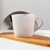 Caneca Cerâmica Listrada Verticalmente, Copo de Grande Capacidade, Copo Simples para Beber, Copo de Casal, Copo de Água Doméstico, Copo de Porcelana, Xícara de Café