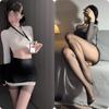 Lencería Sexy Puro Deseo Secretaria Ol Ajustado Transparente Pijama Sexy Uniforme Antro Maestra Hueco Transparente Falda de Cadera