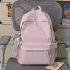 Mochila Estudiante Nueva con Adorno de Encaje Gran Capacidad Color Sólido Mochila Estudiante Casual Simple Mochila de Viaje