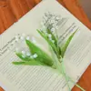 Ramo de Flores Artificiales de Muguete Decoración de Escena Muguete Realista de Goma Suave de Alta Gama Flores para Bodas Flores Falsas para Bodas