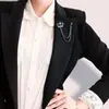 Insígnia de pino de corrente para terno estilo britânico broche de coroa masculina de alta qualidade corsage feminino retrô personalidade europeia e americana hd