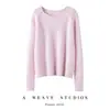 Estilo Nuevo Otoño e Invierno Cuello Redondo Bloques de Color Holgado Suéter de Punto Cachemir Color Sólido Suéter Base de Punto Cachemir Suéter de Cachemir con Bloques de Color