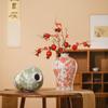 Jarrón de Porcelana Azul y Blanco de Estilo Chino Nuevo Imitación Clásico de Cerámica de Alta Calidad Jarrón Sala de Estar Antiguo Mueble de TV Adornos Florales