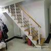 Escalera Doméstica Decoración de Escalera para Apartamentos Pequeños Dúplex Interiores, Adecuada para Estilo Moderno, Hecha de Madera Maciza con Doble Viga