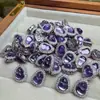 Pequeñas explosiones de camote piedra de energía calabaza de amatista natural agujero pasante pequeños accesorios de gota joyería de plata S925 diamante DI