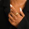 Amazon más vendido moda combinable acero inoxidable abierto ajustable oro línea tejida anillo femenino ventas directas de fábrica