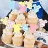 Roupas de Macacão Xadrez para Chá de Bebê Menino e Menina Transfronteiriças com Decoração de Bandeira Adereços para Festa de Primeiro Aniversário