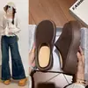 Sandalias sin cordones de suela gruesa y punta cerrada para mujer, nueva colección de otoño 2026, zapatos slip-on de moda, zapatos planos de plataforma