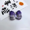 Acessórios de Flor com Laço Tridimensional de Algodão Xadrez Grande Decorações DIY Acessórios para Roupas Charms para Sapatos Meias Bolsas
