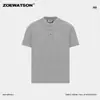 Zoewatson Roupas Masculinas Transfronteiriças Camiseta Masculina Waffle com Gola Henley Manga Curta Estilo Americano Marca Tendência Top Casual Solto