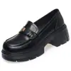 Novos Mocassins de Primavera com Solado Grosso Moda Calçados Pequenos de Couro com Solado Macio Couro Macio Para Usar em Todas as Ocasiões Calçados Femininos Calçados de Calçar