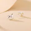Pendientes de Plata de Ley S925 con Hielo Triturado y Poni para Mujer, Estilo Coreano, Nicho, Simples, Exquisitos, Modernos, Pendientes de Lujo Ligero al por Mayor