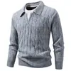 Novo suéter de malha masculino outono e inverno, falso duas peças, com gola virada, espessado, moderno, estiloso, solto, camisa básica casual para homens