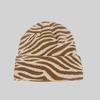 Gorro de lana transfronterizo nuevo para otoño e invierno, cálido, informal, versátil, moderno, para el frío, gorro de punto con patrón de rayas y cebra para mujer