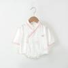 Roupas de Bebê Recém-nascido Kimono de Manga Longa Wrap Roupa de Fazer Cocô Verão Algodão Puro Roupa Body para Recém-nascido Macacão de Três Pernas Fino Roupas para Engatinhar
