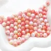 Cuentas Redondas Bicolor Chapadas en Color Acrílico Cuentas Sueltas Perla de Imitación Accesorios Hechos a Mano para DIY Collares Pulseras Joyería para Orejas