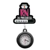 Reloj de bolsillo retráctil para enfermera RN más vendido transfronterizo, hebilla de acrílico con purpurina fácil de tirar, reloj de bolsillo anti-pérdida con insignia médica NURSE