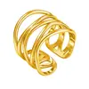 Anillo Meizu de acero de titanio europeo y americano que no se decolora para mujer, diseño de nicho, chapado en oro, joyería de acero inoxidable de lujo ligero, accesorio de alta gama